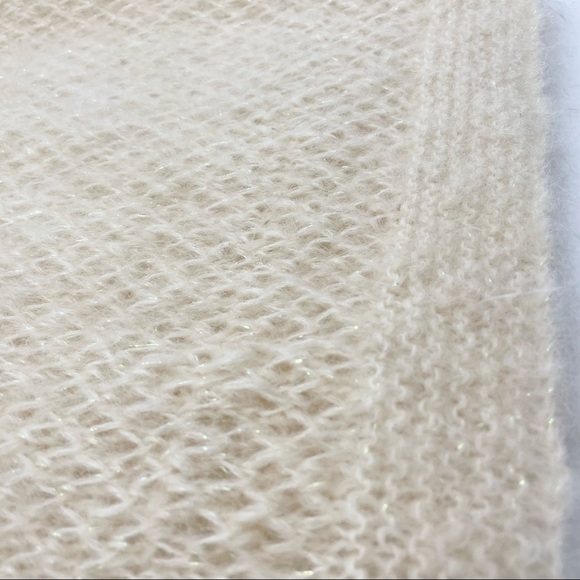 Handmade‎ Sparkly Open Cardigan Sweater Cream White Soft Angelcore Cottagecore - Picture 8 of 9